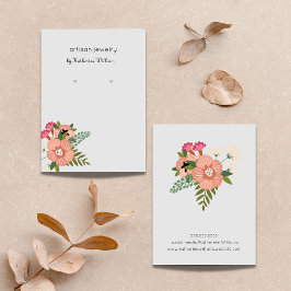 Färgglatt blommigt mönster Boho örhänge display Visitkort