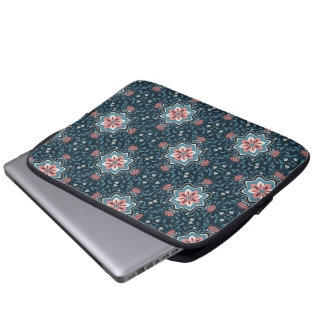 Färgglatt blommigt mönster laptopsleeve laptop fodral