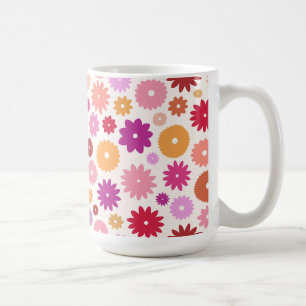 Färgglatt blomster mönster kaffemugg
