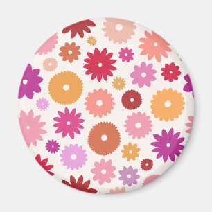 Färgglatt blomster mönster magnet