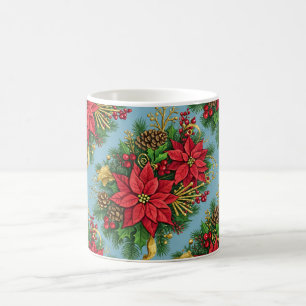 Färgglatt blomsterarrangemang för jul kaffemugg