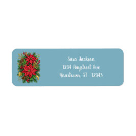 Färgglatt blomsterarrangemang för jul returadress etikett
