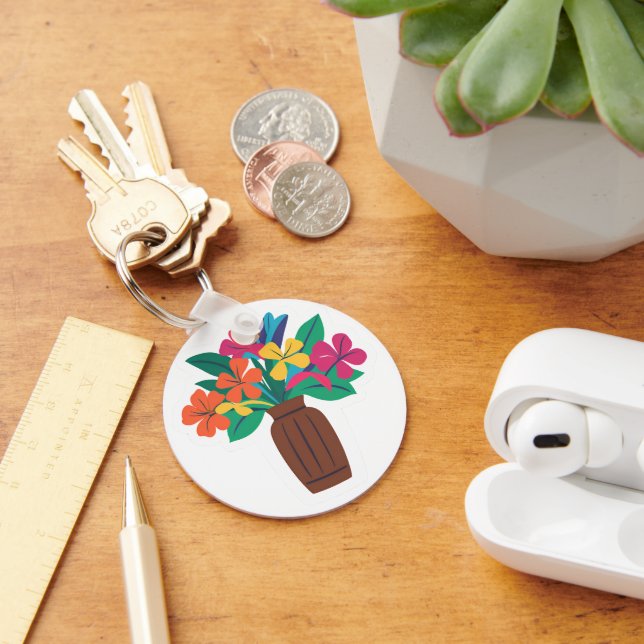 Färgglatt blomsterarrangemang nyckelring (Skrivbord)