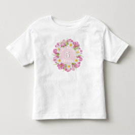 Färgglatt blomsterbarnkalas på våren t shirt