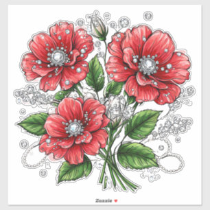 Färgglatt blomsterbukett klistermärken