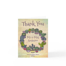 Färgglatt Cactus Bröllop Tacksamhet