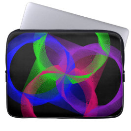 Färgglatt Cirkulärt Blandat Geometriskt Bärbar Dat Laptop Fodral