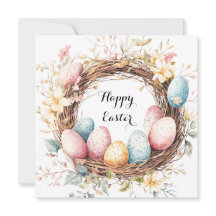 Färgglatt dekorativt krans av påskägg med blomm