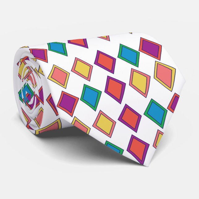 Färgglatt diamantgeometriskt mönster slips (Rullad)