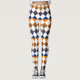 Färgglatt diamantmönster i rutmönster leggings