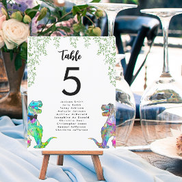 Färgglatt Dinosaurie-tema Bröllops Bordskarta