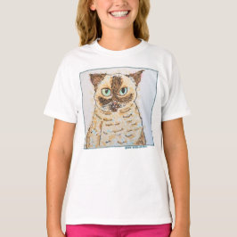 Färgglatt Excentrisk Kattporträtt T Shirt