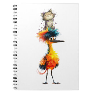 Färgglatt Fågel Spiralblock, Whimsical Fågel Kärle Anteckningsbok