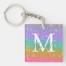 Färgglatt falskt glitter Personlig monogramnamn
