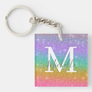 Färgglatt falskt glitter Personlig monogramnamn