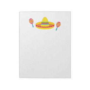Färgglatt Fiesta Sombrero Hatt Maracas Anteckningsblock