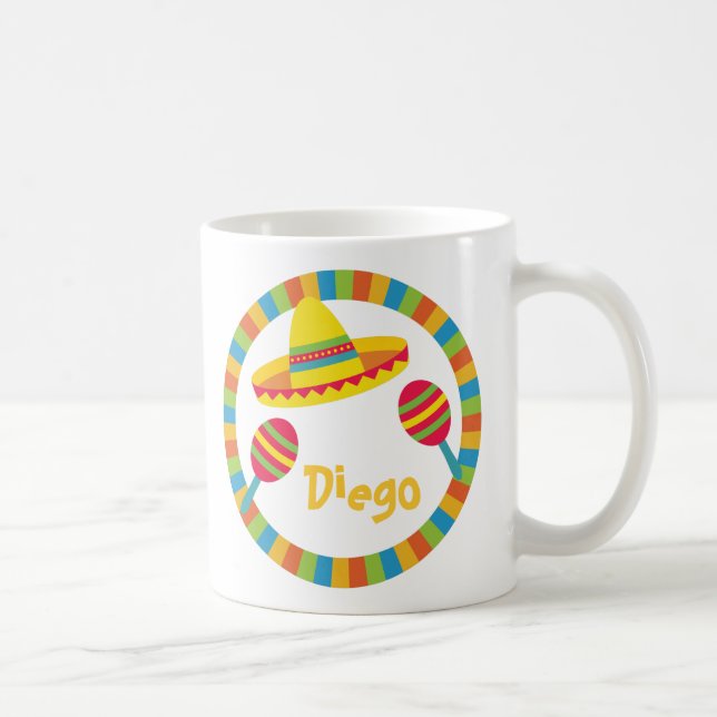 Färgglatt Fiesta Sombrero Hatt Maracas Kaffemugg (Höger)