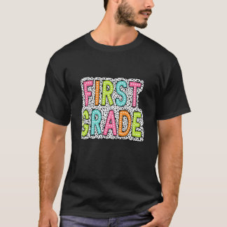 Färgglatt Första Klass Lärar Tacksamhet T Shirt