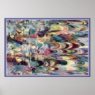 Färgglatt Fraktal Ebru-mönster Poster