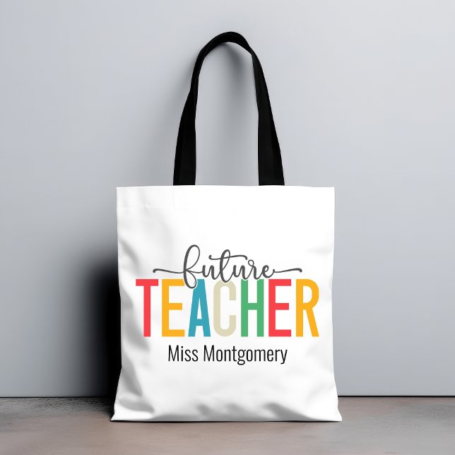 Färgglatt Framtida Lärarpresent Tygkasse (Future Techer Gift Tote Bag)