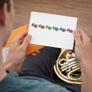 Färgglatt franskhörn Pop Art Brass Vykort