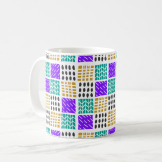 Färgglatt geometriskt abstrakt mönster med fyrkant kaffemugg
