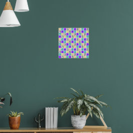 Färgglatt geometriskt abstrakt mönster med fyrkant poster