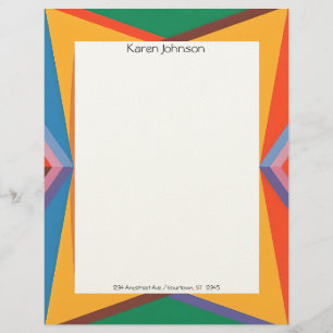 Färgglatt geometriskt kantbrevpapper brevhuvud