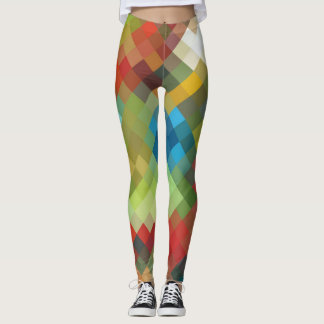 Färgglatt Geometriskt Modernt Diamantmönster #15 Leggings