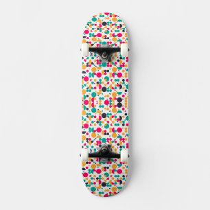 Färgglatt geometriskt mönsterdesign Helt tryckt t- Mini Skateboard Bräda 18,5 Cm