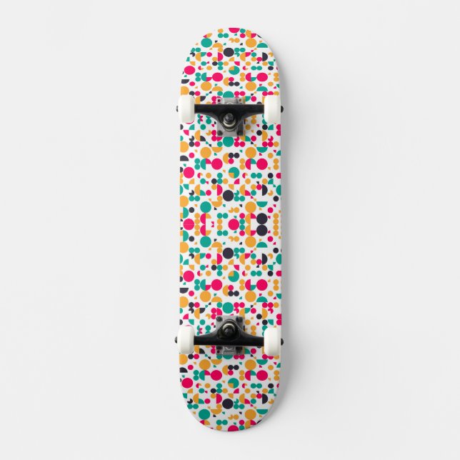 Färgglatt geometriskt mönsterdesign Helt tryckt t- Mini Skateboard Bräda 18,5 Cm (Framsida)