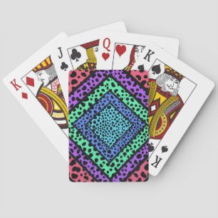 Färgglatt Geometriskt Regnbåge Gepard Djurtryck Casinokort