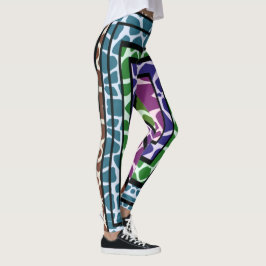 Färgglatt Geometriskt Regnbåge Giraff Djurtryck Leggings
