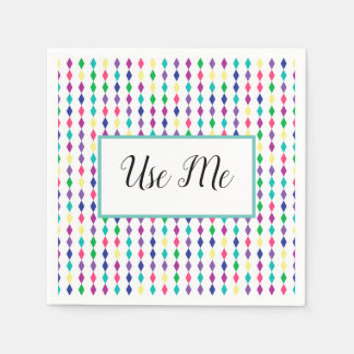 färgglatt glänsande romb mönstrad pappersservett