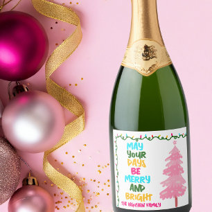 Färgglatt glatt ljust rosa julfirande anpassat