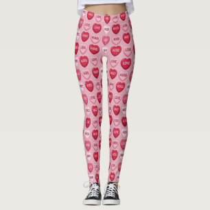 färgglatt godis Alla hjärtans dag hjärtmönster Leggings