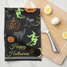 Färgglatt Gott Halloween-mönster Svart