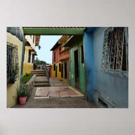 Färgglatt gränd i Guayaquil Poster