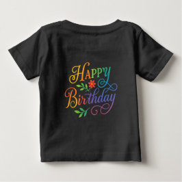 Färgglatt Grattis på födelsedagen Blommig Baby T-S T Shirt