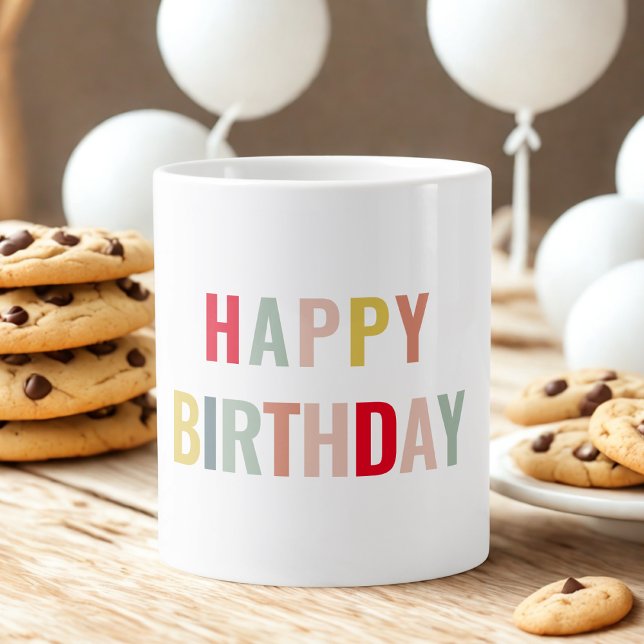 Färgglatt Grattis på födelsedagen  Jumbo Mugg (Skapare uppladdad)
