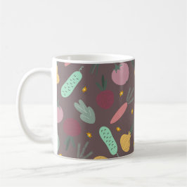 färgglatt grönsaksmönster kaffemugg