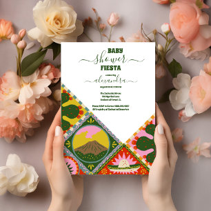 Färgglatt Groovy Fiesta Retro Mexikansk Bebis Show Inbjudningar