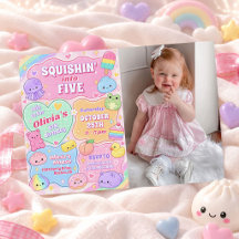 Färgglatt Groovy Squishy Flicka 5-års födelsedagsf