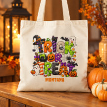 Färgglatt Halloween-löfte om trick eller treat-nam