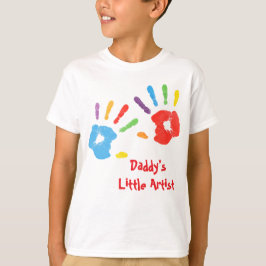 Färgglatt Handavtryck Pappas Lilla Konstnär T Shirt