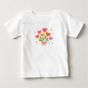 Färgglatt hjärtebukett Whimsical Pastel Alla Hjärt T Shirt