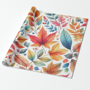 Färgglatt höstlövsmönster  presentpapper