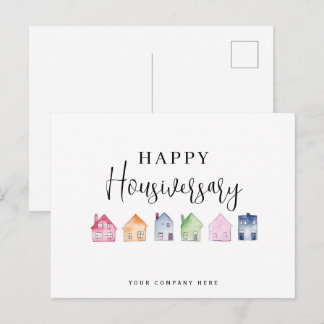 Färgglatt hus Glad husårsdag Fastigheter Vykort