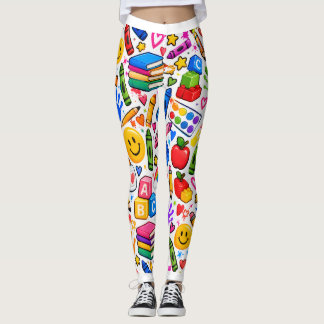 Färgglatt inslagspapper för förskoleklasslärarens leggings