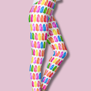 Färgglatt issticksmönster leggings